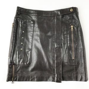 2Die4 Antonio Berardi Lamb Skin Skirt Dark Chocolate Size 6